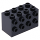 LEGO kocka 2×4×2 két oldalán bütykökkel, fekete (2434)